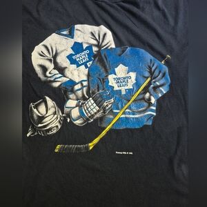 Vintage Nutmeg Mills Toronto Maple Leafs Graphic Tee  Black + Blue XL